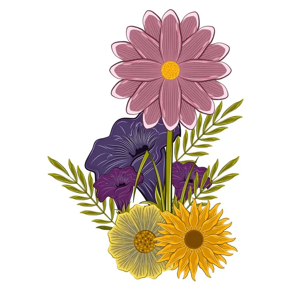 Isolated floral bouquet — Stock Vector