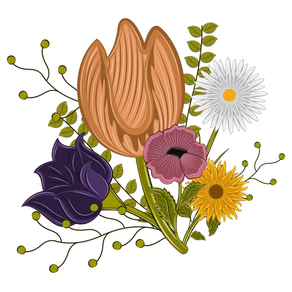 Isolated floral bouquet — Stock Vector