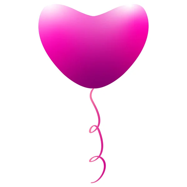 Ballon isolé en forme de coeur — Image vectorielle