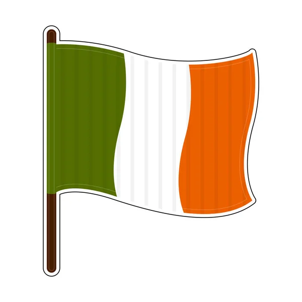 孤立的爱尔兰国旗 — 图库矢量图片
