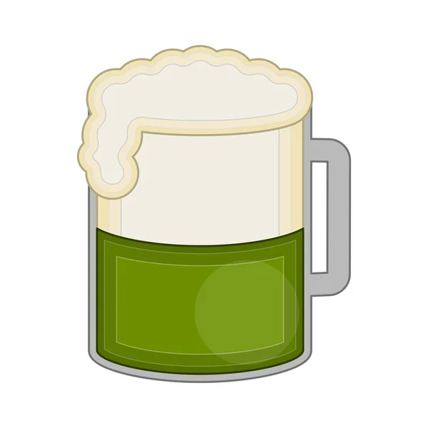 Izolowana ikona kufla zielonego piwa — Wektor stockowy