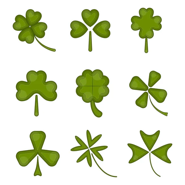 Set of clovers icons — Stock Vector