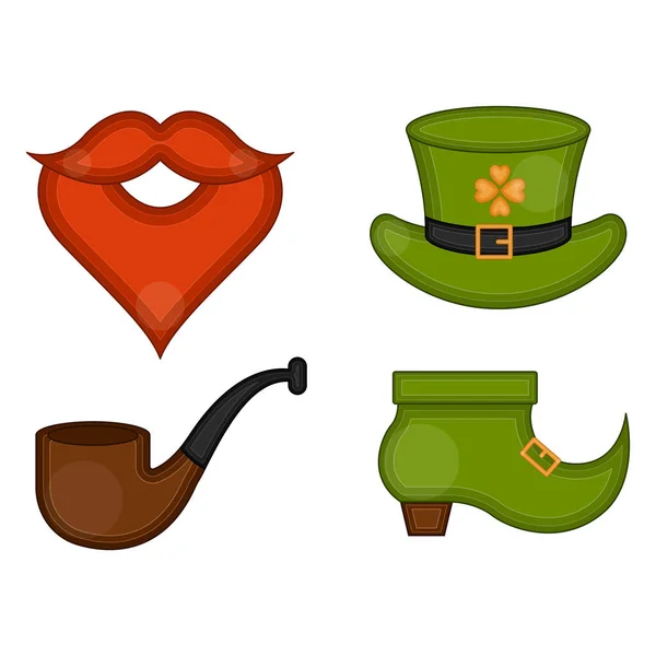 Set of irish elf accessories — Stock Vector