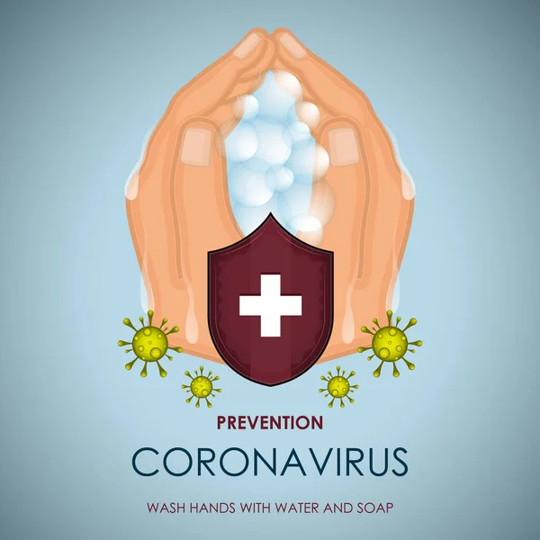 Affiche Coronavirus preventie — Stockvector