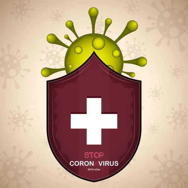 Pare el cartel de coronavirus — Vector de stock