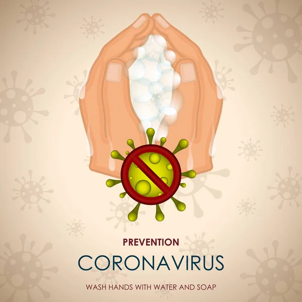 Cartel de prevención del Coronavirus — Vector de stock