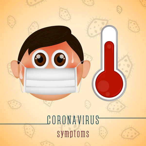 Afiche de síntomas del Coronavirus — Vector de stock