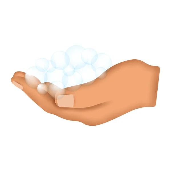 Hands with soap suds — Stock Vector