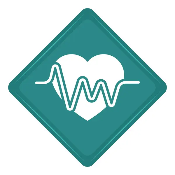 Klistermärke för en EKG-ikon — Stock vektor