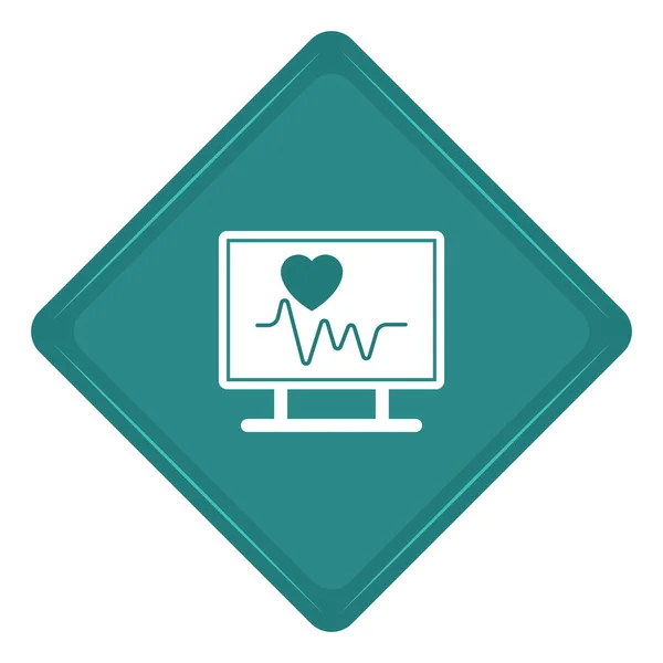 Sticker of an electrocardiogram icon — Stock Vector