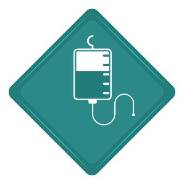 Serum poşeti simgesinin etiketi