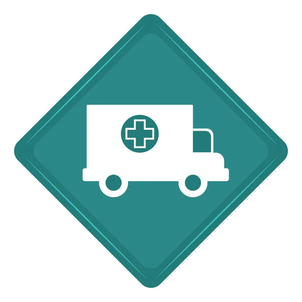 Adesivo di un'icona ambulanza — Vettoriale Stock