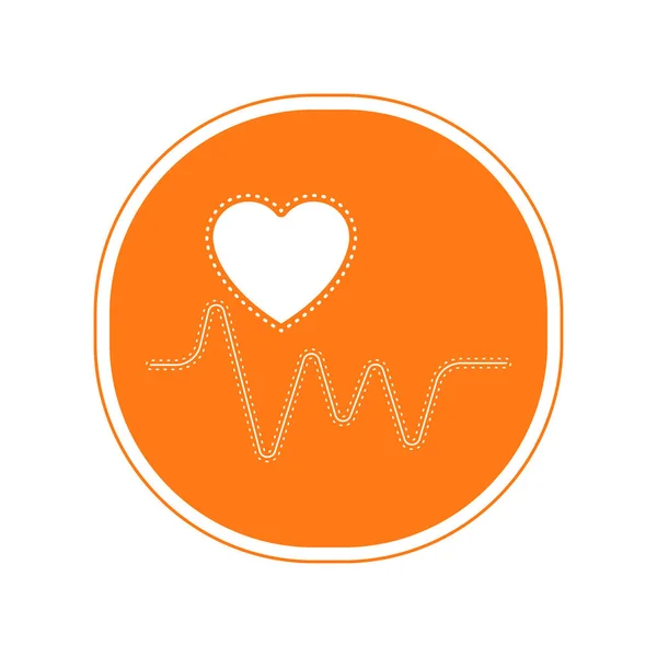 Sticker of an electrocardiogram icon — Stock Vector