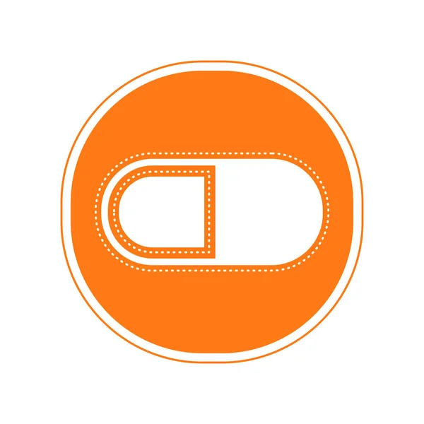 Klistermärke för ett piller ikon — Stock vektor