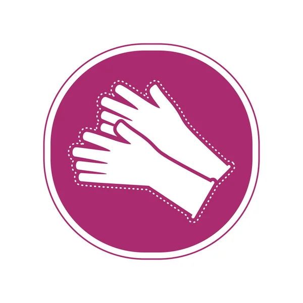 Etiqueta engomada de un icono guantes médicos — Archivo Imágenes Vectoriales
