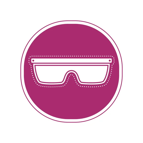 Sticker d'une icône de lunettes de protection — Image vectorielle