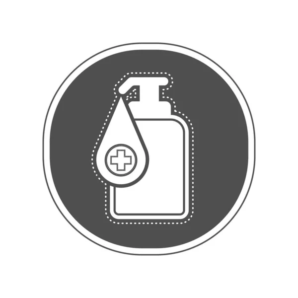 Adesivo de um ícone de gel antibacteriano — Vetor de Stock