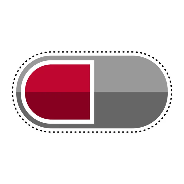Dotted line pill icon — Stock Vector