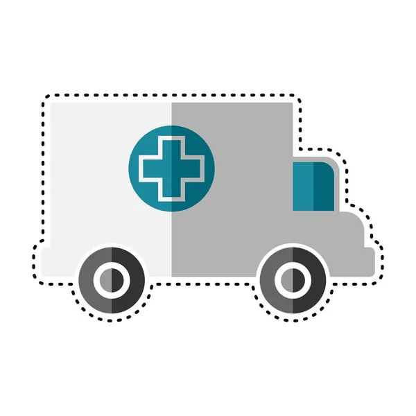 Dotted line ambulance icon — Stock Vector