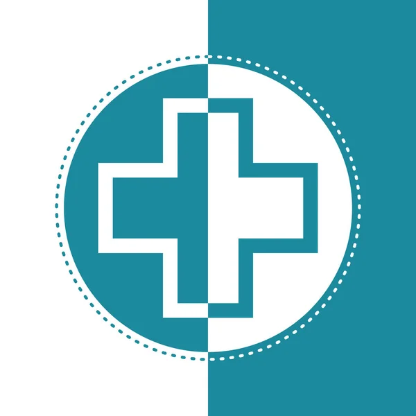 Icono bicolor de una señal hospitalaria — Archivo Imágenes Vectoriales