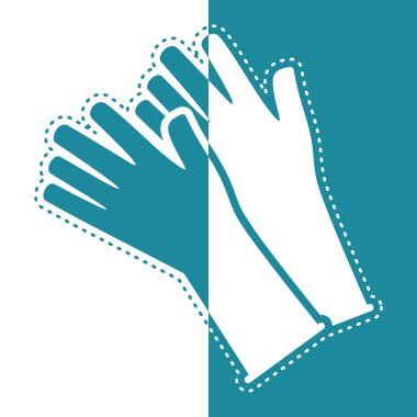 Tıbbi eldivenlerin iki renkli simgesi