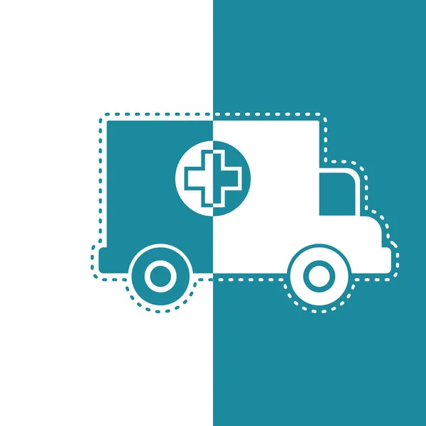Icona bicolore di un'ambulanza — Vettoriale Stock