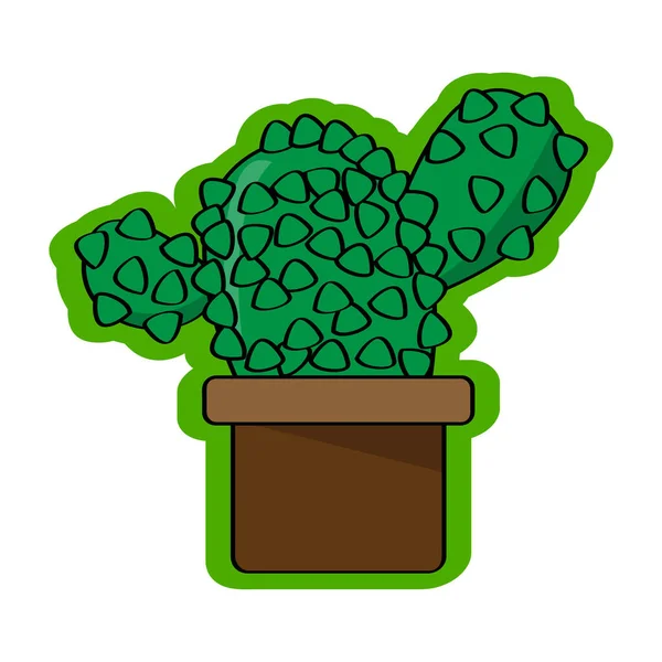 Sticker van een cactus icoon — Stockvector