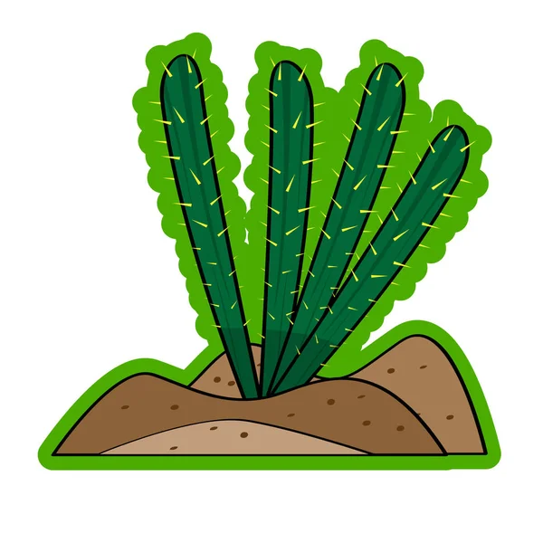 Sticker van een cactus icoon — Stockvector