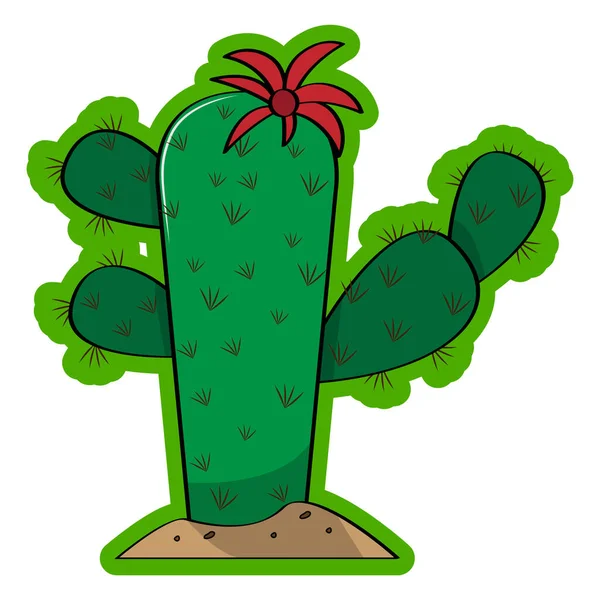 Sticker of a cactus icon — Stock Vector