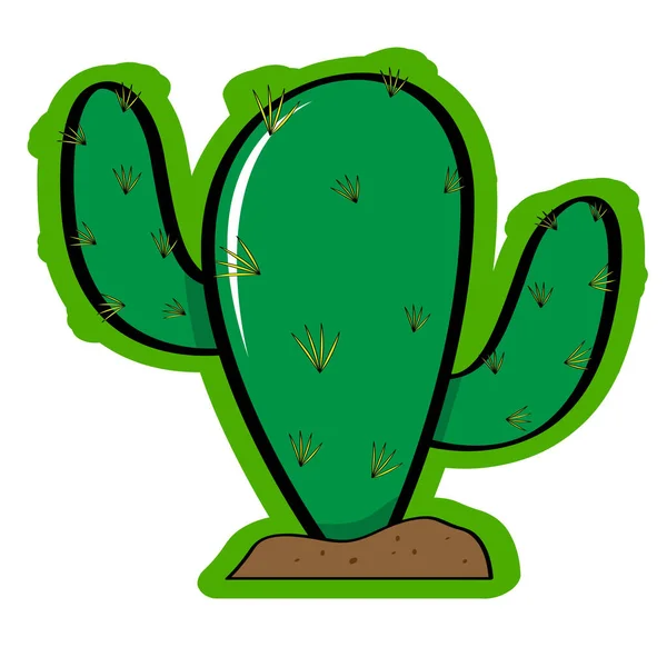 Klistermärke på en kaktusikon — Stock vektor