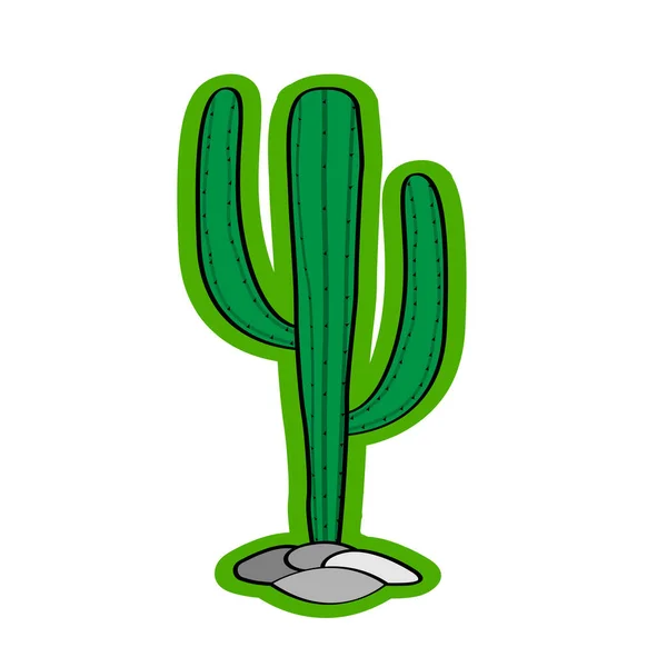 Štítek ikony kaktusu — Stockový vektor