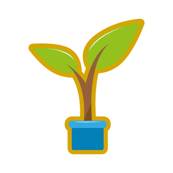 Etiqueta engomada de un icono de planta — Vector de stock