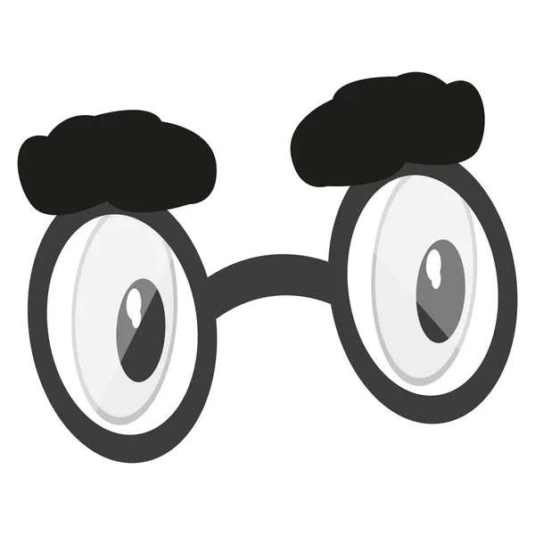 Locas gafas qith un ojos de dibujos animados — Vector de stock