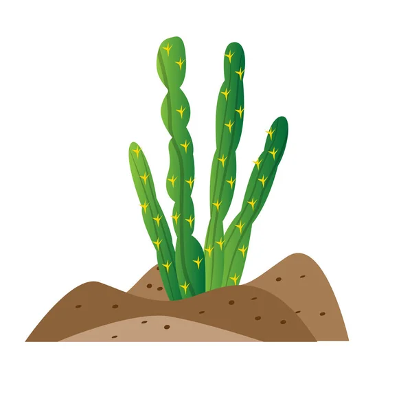 Ikon kaktus terisolasi - Stok Vektor