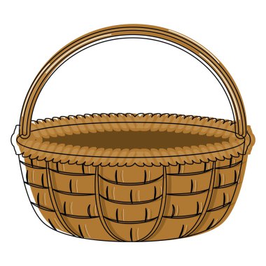 İzole edilmiş kahverengi dokuma sepeti.