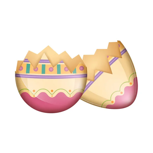 Rozbité ozdobené velikonoční vejce — Stockový vektor