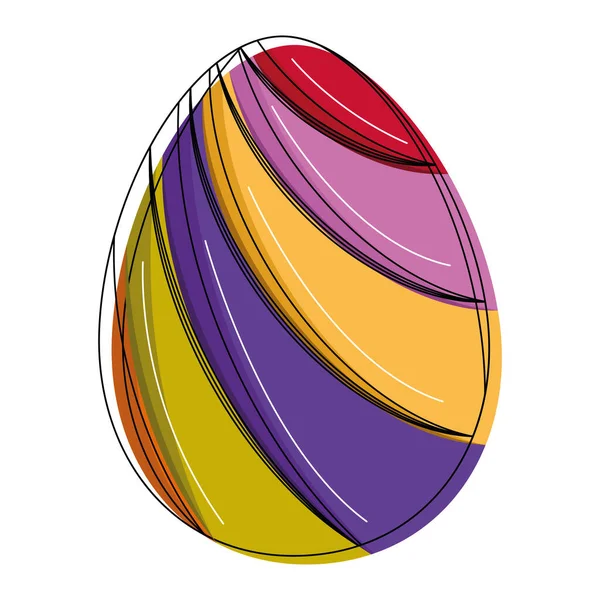 Huevo de Pascua decorado aislado — Vector de stock