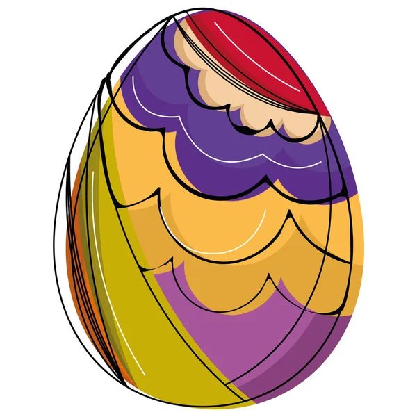 Huevo de Pascua decorado aislado — Vector de stock