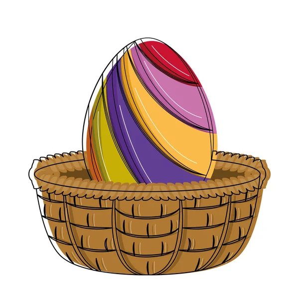 Huevo de Pascua decorado aislado — Vector de stock