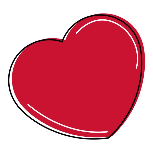 Μεμονωμένο κόκκινο εικονίδιο της καρδιάς — Διανυσματικό Αρχείο