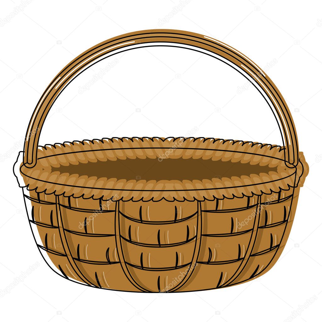 Isolated brown woven basket