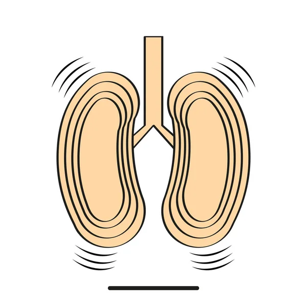 Icône poumons isolés — Image vectorielle