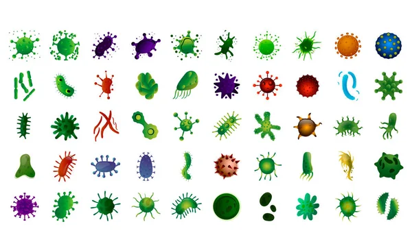 Set de icoane de virus — Vector de stoc