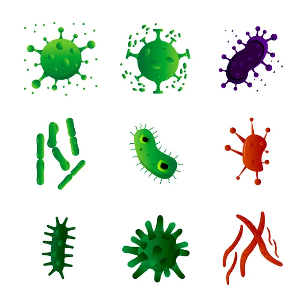 Set of virus icons — Stock Vector