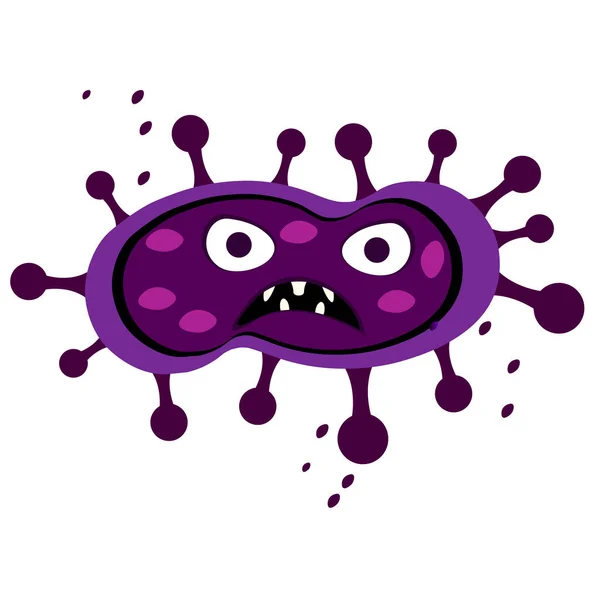 Isolated angry virus image — Stock Vector