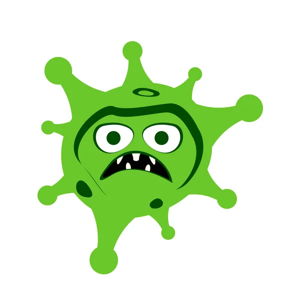 Απομονωμένη θυμωμένη εικόνα ιού — Διανυσματικό Αρχείο