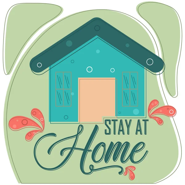Stay at home poster — Stock Vector