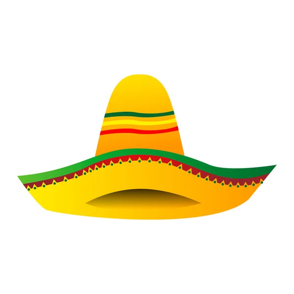 Chapeau mexicain traditionnel isolé — Image vectorielle