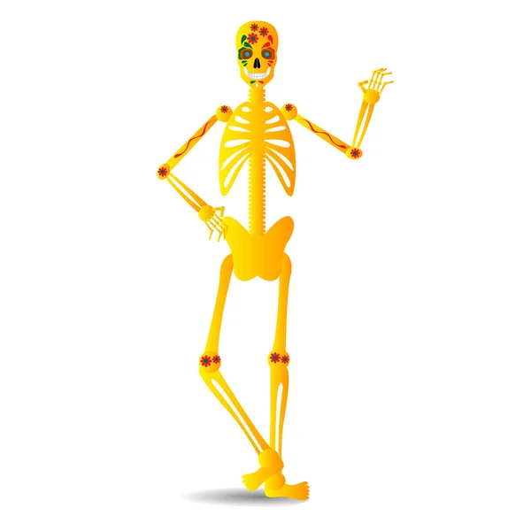 Isolated decorated skeleton — Stock Vector