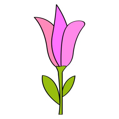 İzole edilmiş pembe lale simgesi